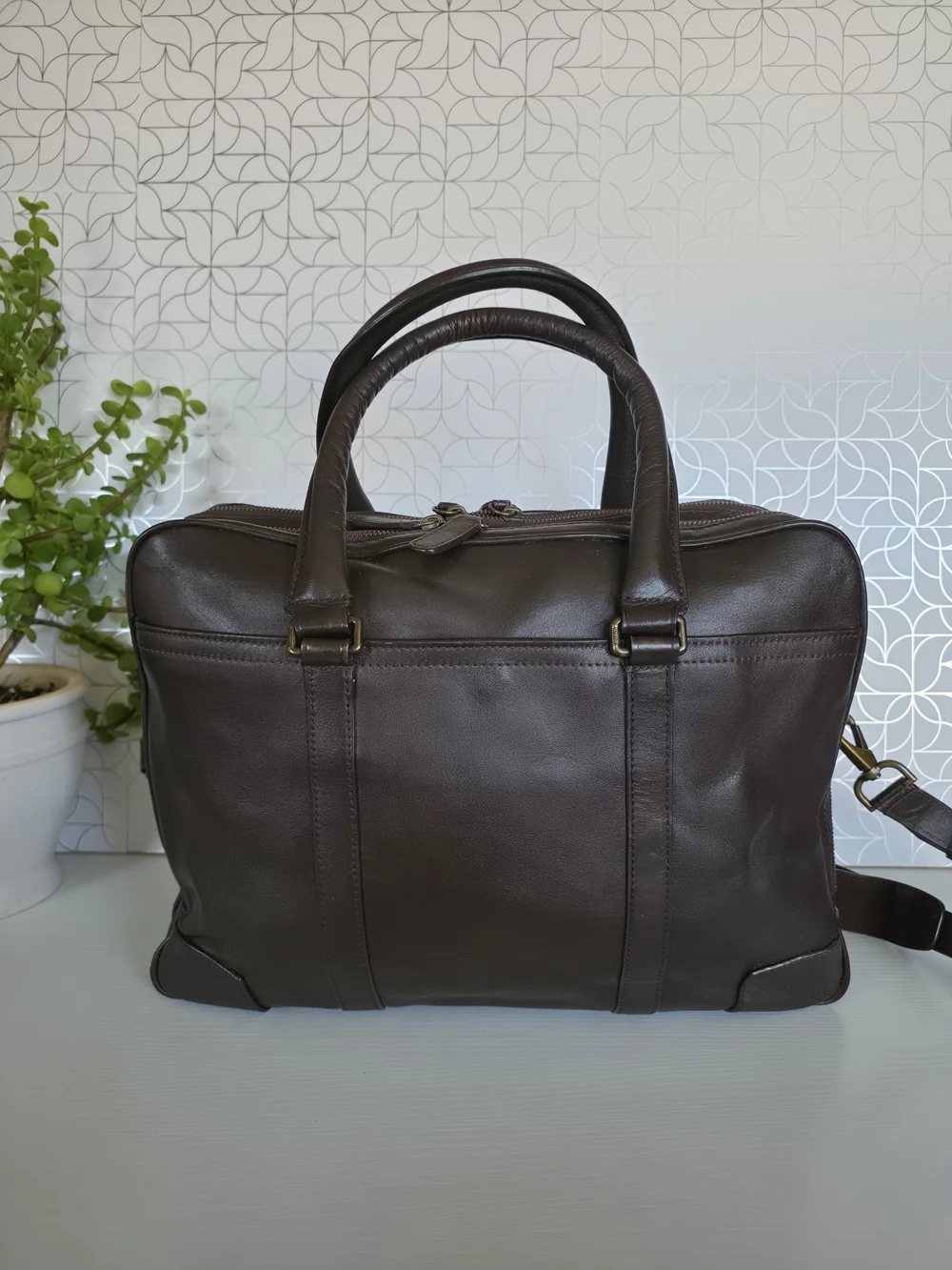 Coach Dark Brown Leather Briefcase
